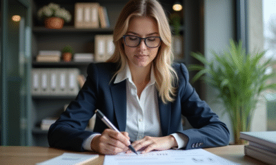 Femme d affaires confiante en bureau moderne