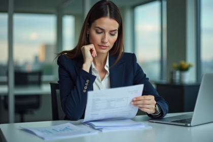 Femme d affaires en réunion dans un bureau moderne
