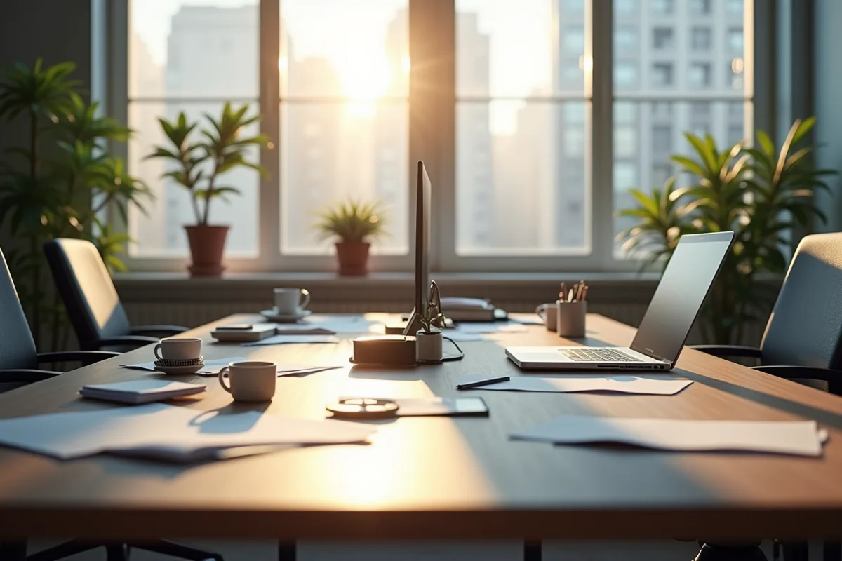 Bureau bien aménagé avec lumière naturelle pour améliorer la productivité