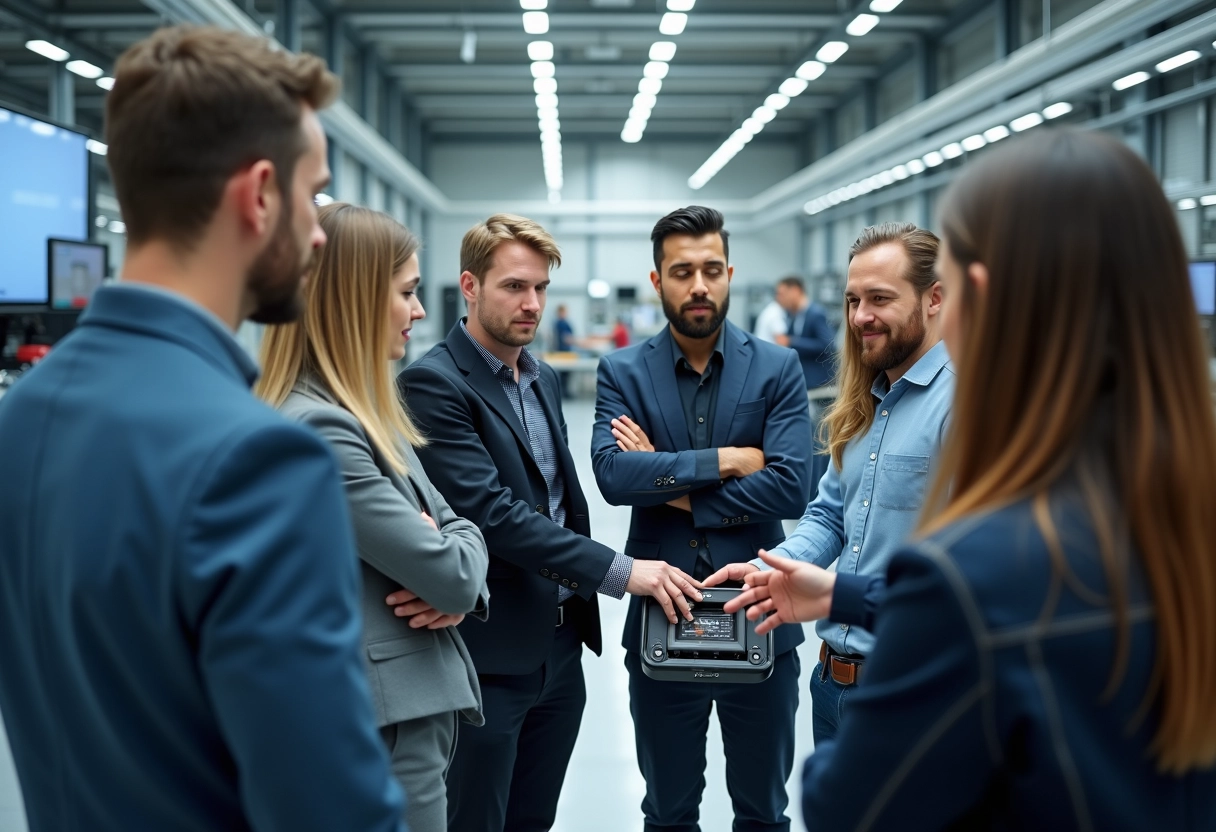 Jeunes ingénieurs autour d